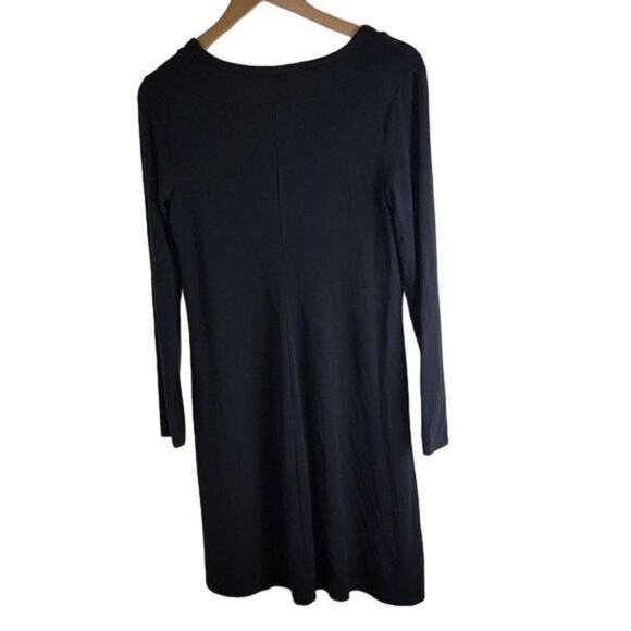 Gap Midi Dress Scoop Neck Long Sleeve Black size S - Picture 4 of 6